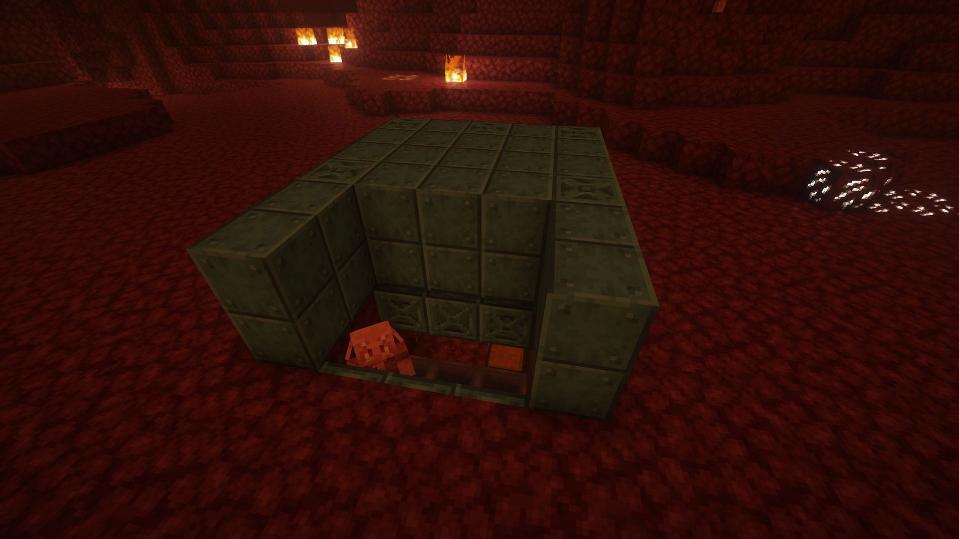 The walls and ceiling added to the farm (Image via Mojang)